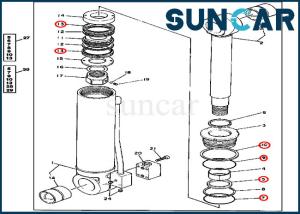 Wholesale 4240075 Stabilizer Cylinder Replacement Service Kit Fits Excavator 595D John Deere from china suppliers