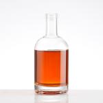 China Round Transparent Mini Whiskey Wine Glass Vodka Whiskey Bottle with Cork Cap 100ml for sale