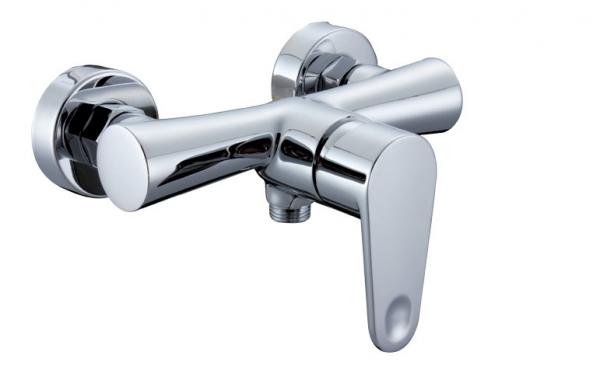 Quality Wall Mounted Brass Bathroom Shower Mixer Taps , Single Lever Faucet With Two Hole for sale