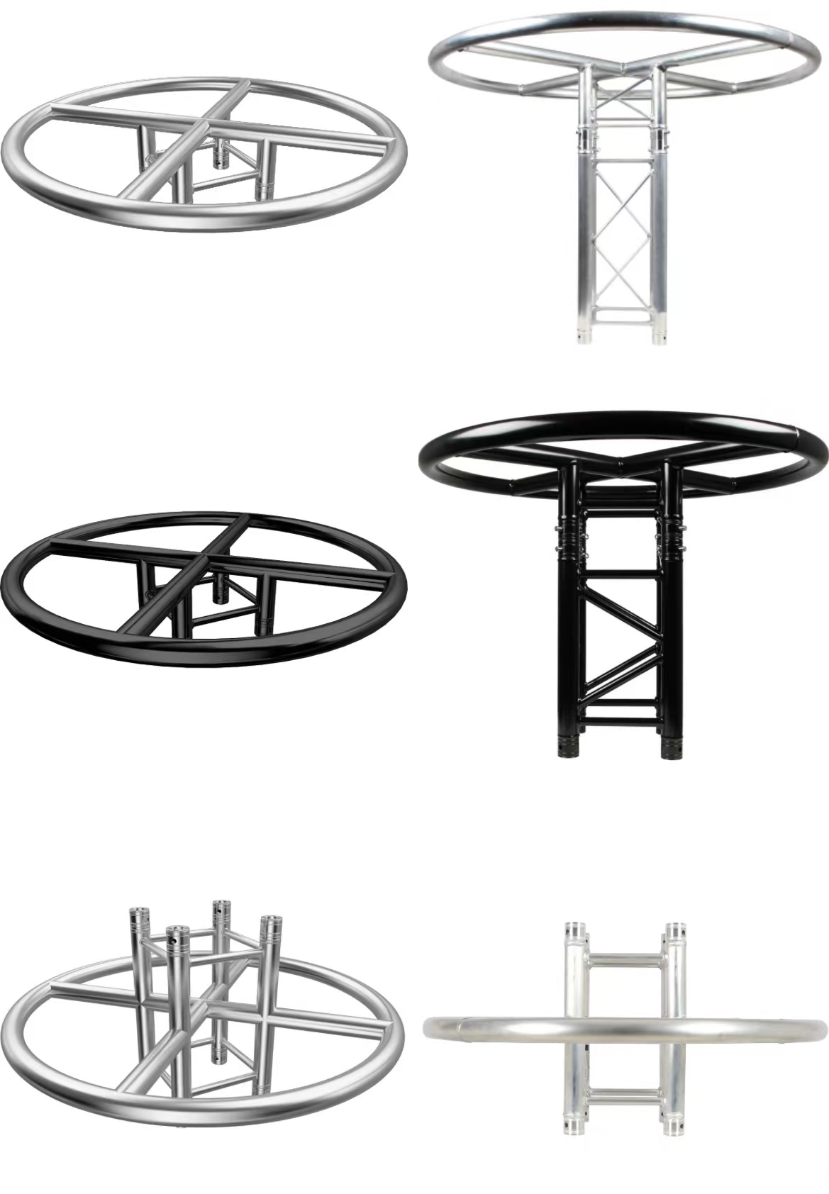 Round Square Top Ring Luminous Tower Black Silver F34 F24 Aluminum Alloy Stage For Concert