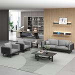 OEM Light Luxury Italian Modern Leather Sofa Coffee Table Set for Office