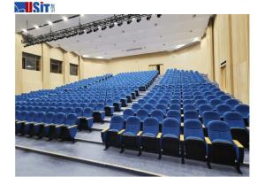 Wholesale Writing Pad Church Auditorium Chairs 100% Acrylic Fabric Folding Seat Solid Wood Armrest from china suppliers