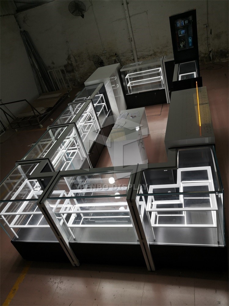 T4 LED Mobile Phone Display Showcase 20mm MDF Polishing Painting