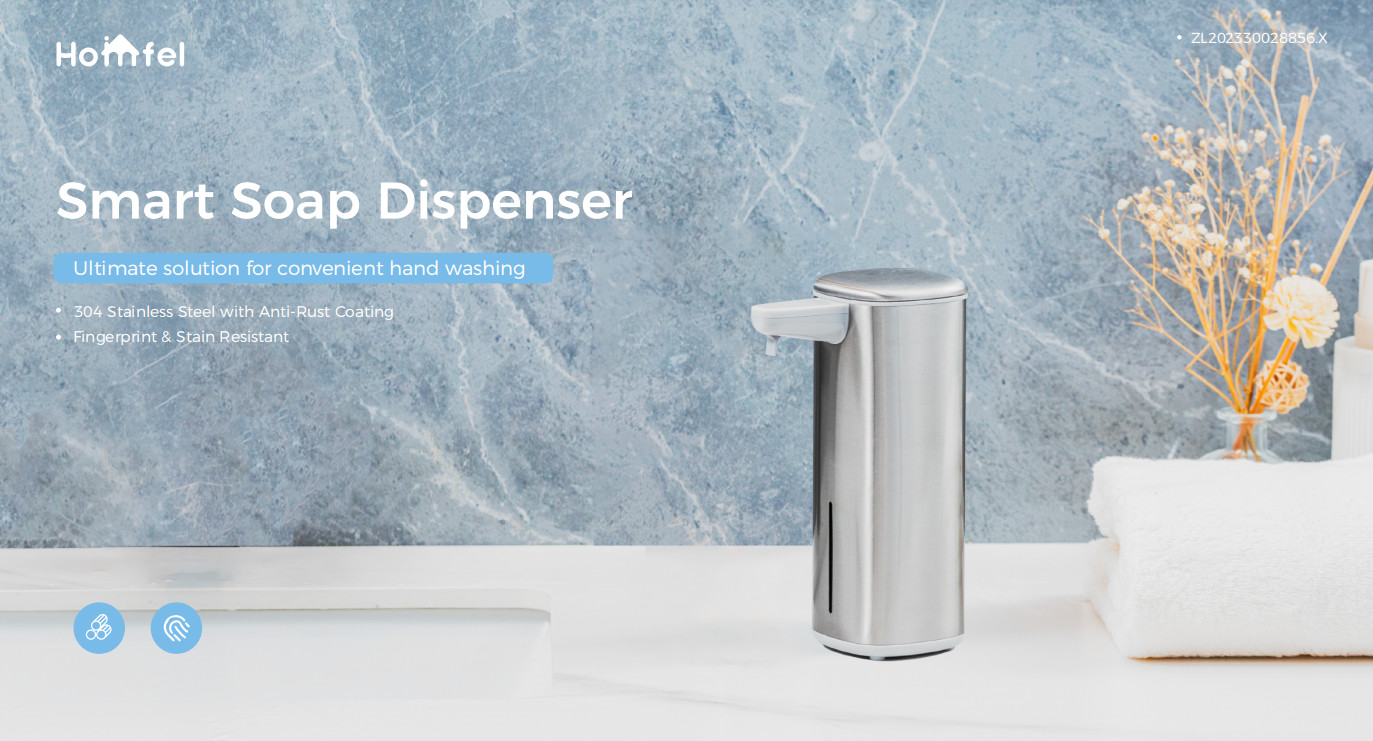 Touch-Free Rechargeable Sensor Liquid Soap Pump Dispenser , Polished Stainless Steel