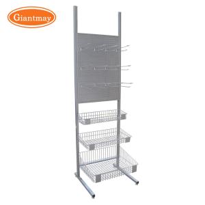 Wholesale Exhibition Display Stand with Baskets and Hooks Metal Racks from china suppliers
