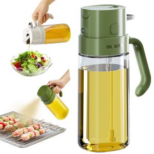 Wholesale 2 In 1 Olive Oil Dispenser Bottle 550ml 19OZ Food-Grade Glass Oil Sprayer for Cooking from china suppliers