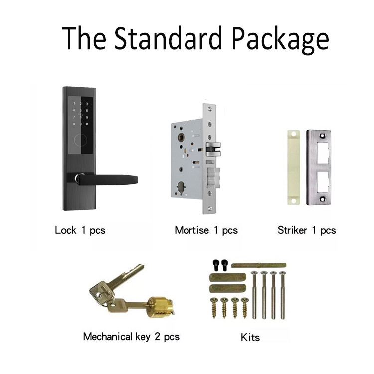 Verrouillage Bluetooth Electronic Intelligent Front Door Lock Ss304 Black