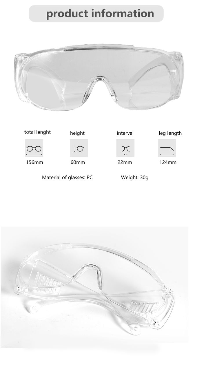Anti Scratch Lab Safety Goggles , High Optical Clarity Anti Fog Work Glasses