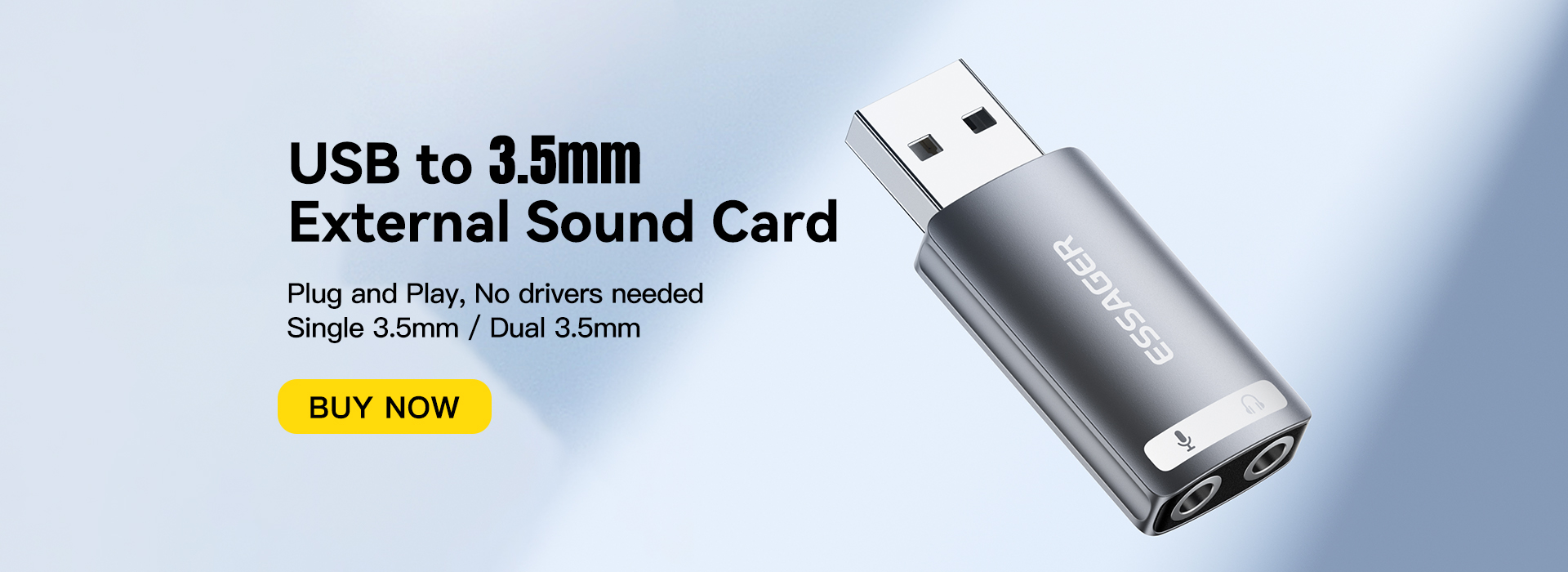ESSAGER ES-OTG21 Series USB A To Aux Jack Audio Micro Adapter USB To 3.5mm Adapter