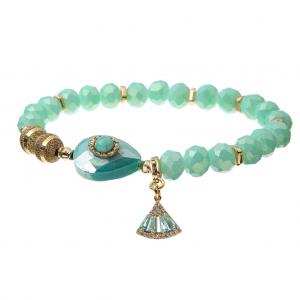 Wholesale Pearl Turquoise Pastel Stretchy Crystal Bracelets with Glass Glazed Beads String from china suppliers
