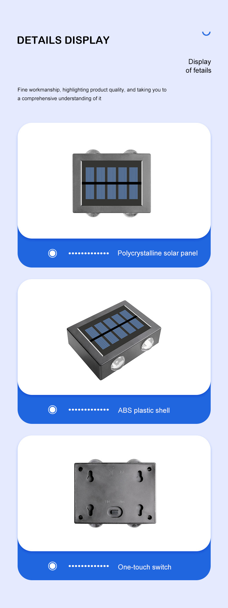 IP65 Security Solar LED Wall Wash Street Lights Illumination Lamp For Home