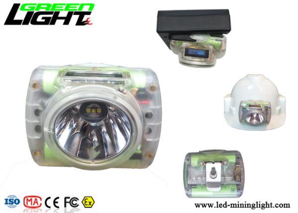 OLED Screen Waterproof Led Headlamp , Hard Hat Light Rechargeable Transparent