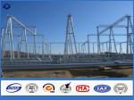 Hot Dip Galvanized Steel Electrical Substation Structure Pole with Flange