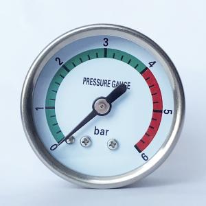 Wholesale 1.5 Inches Dial 6 bar Manometer 316 SS Tube/Socket All Stainless Steel Pressure Gauge from china suppliers