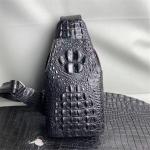 Authentic Crocodile Skin Men's Small Chest Bag Cross Shoulder Bag Genuine Exotic