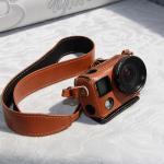 Camera Leather Case Bag Holder With Lanyard Neck Strap + 37mm Filter UV Lens +