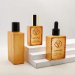 Lucury Glass Golden Serum Dropper Bottles Perfume Oil Packaging Logo Custom 50ml