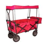 86*46*85 Portable Collapsible Folding Garden Cart Outdoor Wide Wheel Wagon for