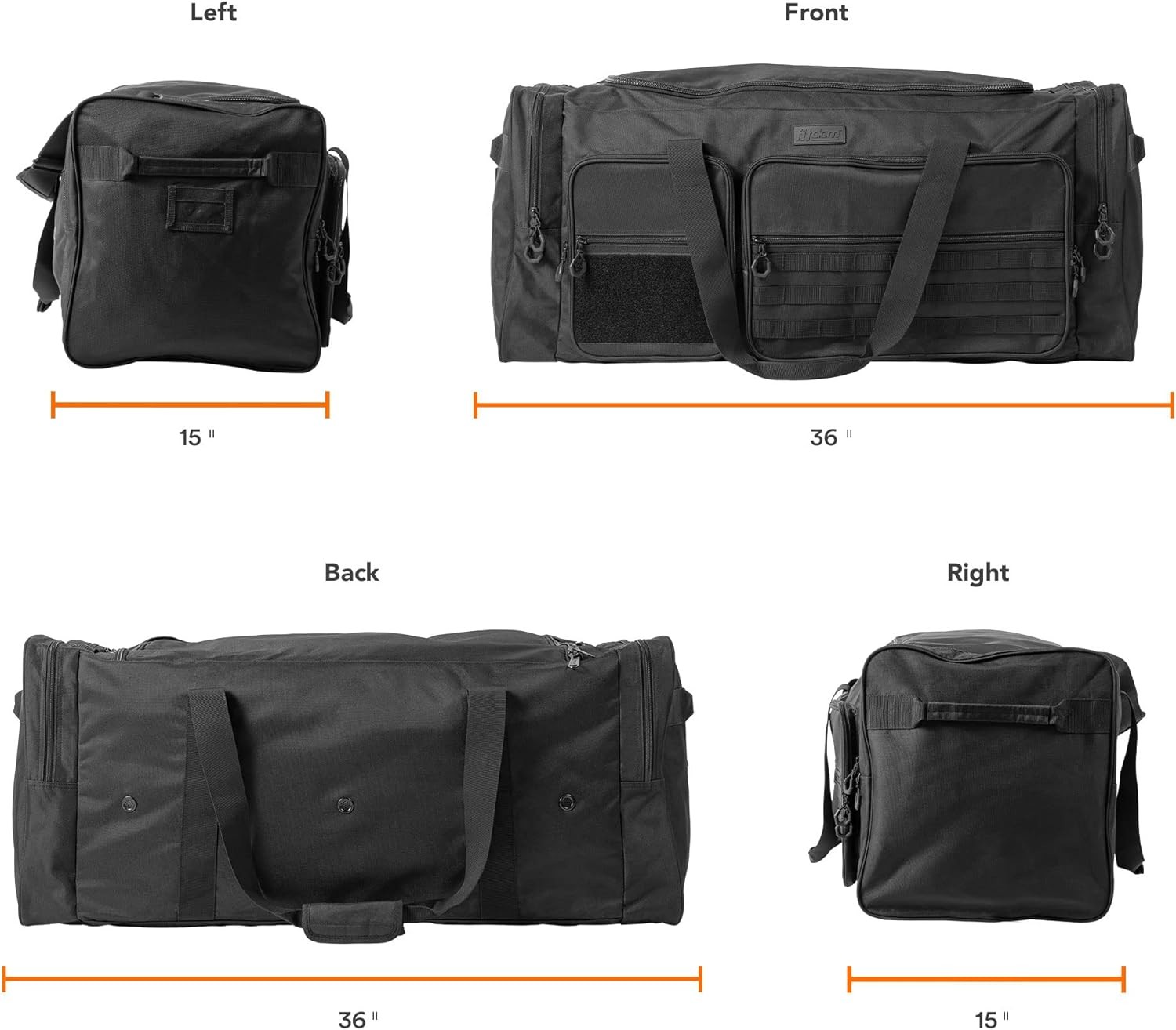 Fitdom 130L 36" Heavy Duty Extra Large Sports Gym Equipment Travel Duffle Bag W/Adjustable Shoulder Strap & 7 Compartmen