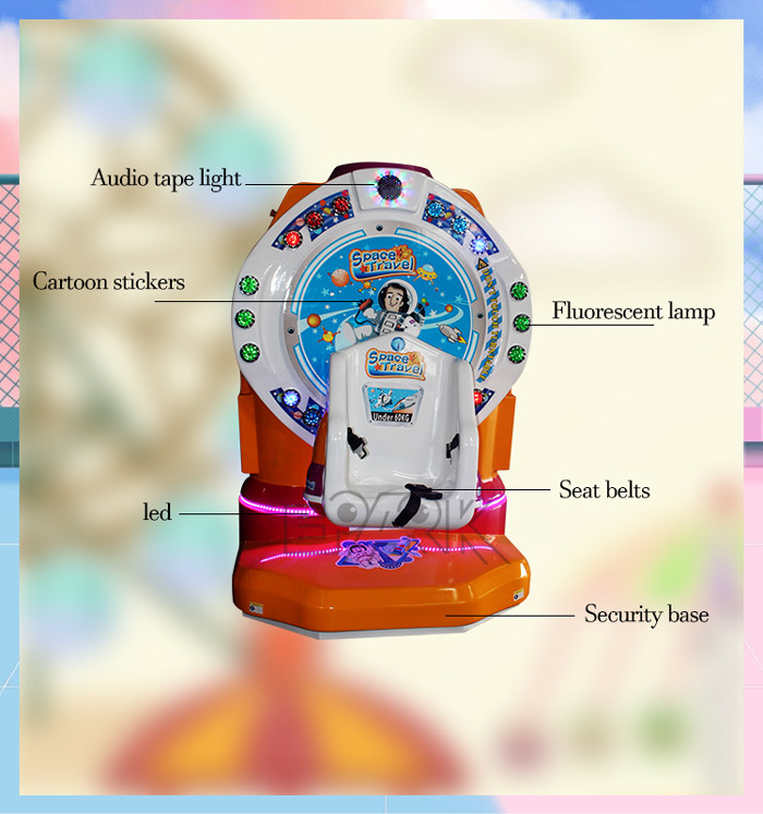 Amusement Park Double Player Coin Operated Kiddie Rides 360 Degree Rotated