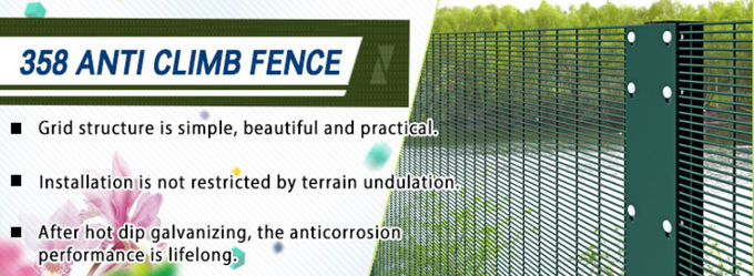 Galvanized / Powder Coated 358 Security Fencing For Garden 3" × 0.5"