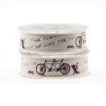 Cosmetic Package Printed Cotton Ribbon , Decorative White Cotton Ribbon