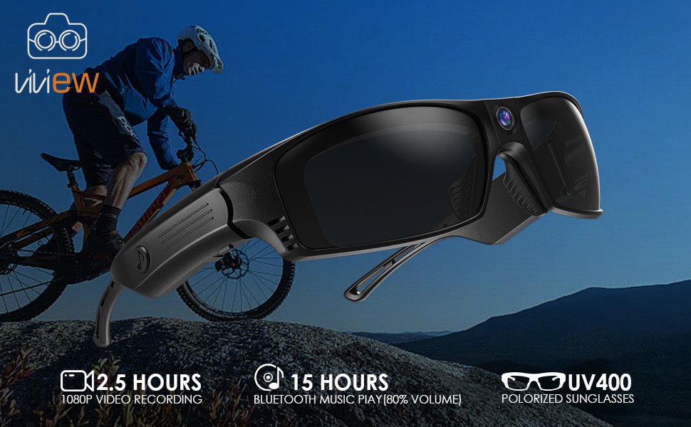 1920*1080P Bluetooth Video Sunglasses 450mAh With JPEG Photo Format