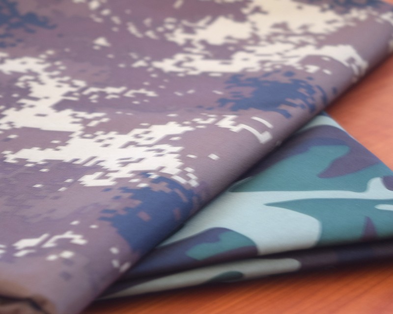 Composite Polyester Camo Material Fabric , Printed Waterproof Camouflage Material