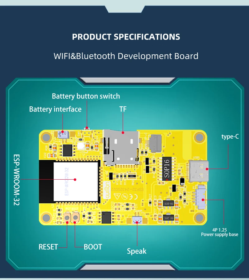 2.2Inch ESP32 Display Module Lightweight Design for Improved Efficiency