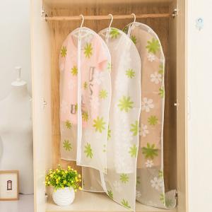 Wholesale Transparent closet Hanging Garment Bags flower Printed with Silver Trim Zip from china suppliers
