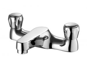 China Simple  Bath Shower Mixer Taps Polished Bright Brass Bathroom Faucet Taps on sale