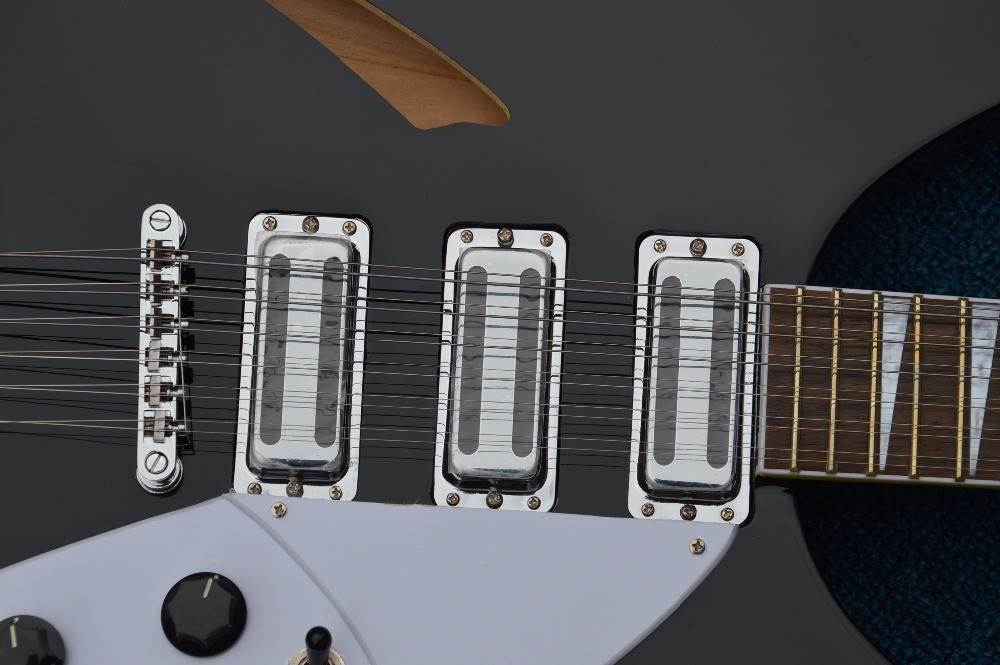 Musical instrument professional electric guitars rickenback guitar 12 string black solid body rickenback jazz guitar