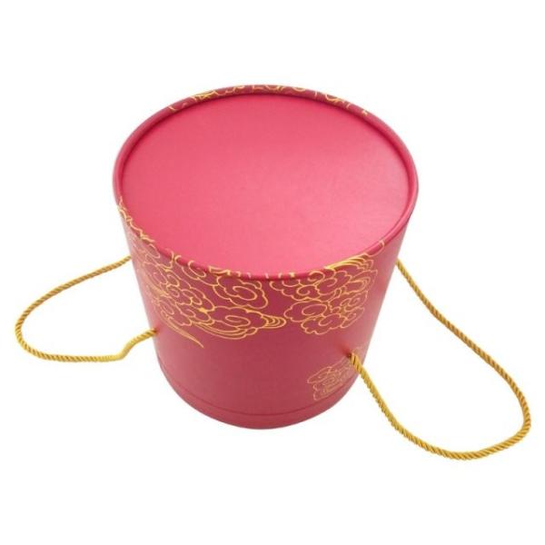 High-stand Gift Packaging Boxes Cylinder Craft Paper Stamping / Embossing