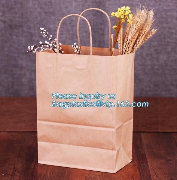 Wholesale kraft paper bag for bakery bread paper bag for bread,Carbon Branded