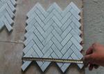 C Carrara Natural Marble Mosaic Tile Bathroom Decor With Herringbone Shape