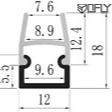 Cabinet 12*18mm Aluminium LED Profile 2m 3m Laminate For Glass Borad Lighing