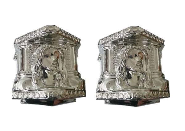 American Style Coffin Fittings ABS / PP Casket Corner With Silver - Plate TX -