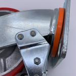 6 Inch Heavy Duty Caster with Red Polyurethane on Steel Wheels