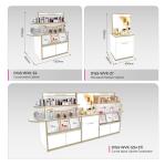 Beauty Store Rack White Wooden Skincare Cabinet With Light Box For Multi