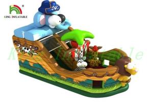 Wholesale Animal Pirate Inflatable Bouncy Boat With Slide Digital Printing Boat Shape from china suppliers