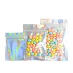 7x9cm Holographic Stand Up Pouch 11x14cm Silver Foil Plastic Bags ISO9001