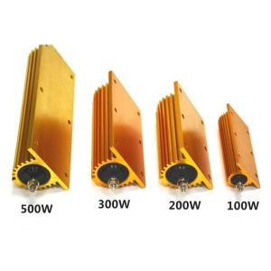 Wholesale RX24 Gold Aluminum Case Resistor High Power 25W 50W 100W 200W 300W Car Current Limiting Load Element from china suppliers