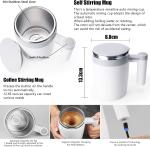 Double Wall Multifunctional Magnetic Stirring Cup Self Stirring Travel Mug