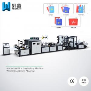 Handle Attached Non Woven Bag Making Machine For T - shirt Bag Drawstring Bag