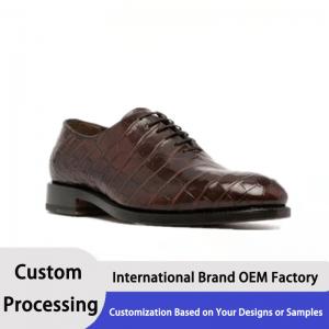 Wholesale Genuine Leather Men Shoes Short-snout Crocodile Leather Classic Oxford Formal Sapatos from china suppliers