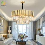 E14 Round Crystal And Metal Material Gold And Clear Finish Hanging Pendant