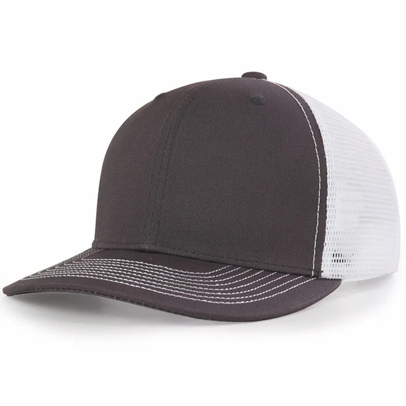 Custom Embroidered Logo Custom 6 Panel Cotton Trucker Cap with Plastic Snapback