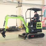 1800kg Mini Garden Excavator 4km/H Chassis Width 1100mm Green Machine Mini