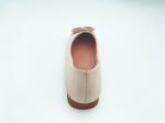 Women white comfort loafers with low-cut low heel with genuine leather