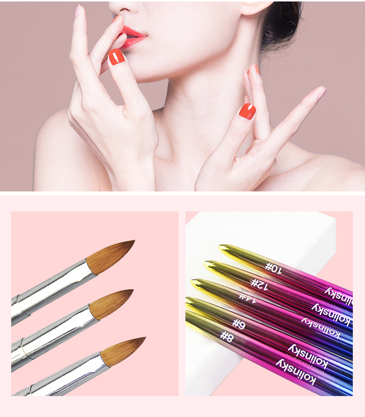Personal Beauty Pure Kolinsky Acrylic Nail Brush Pure Size 18 Nail Art Brush